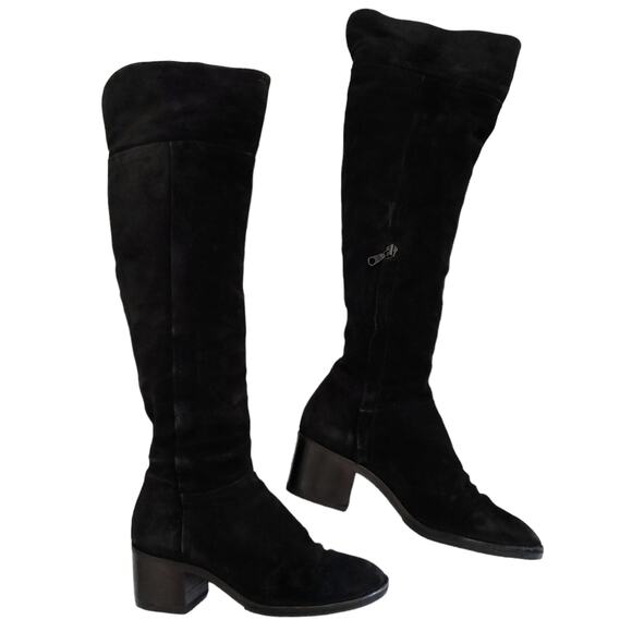 rag & bone Shoes - RAG & BONE Ashby suede leather black casual over the knee block heel boots 37 7